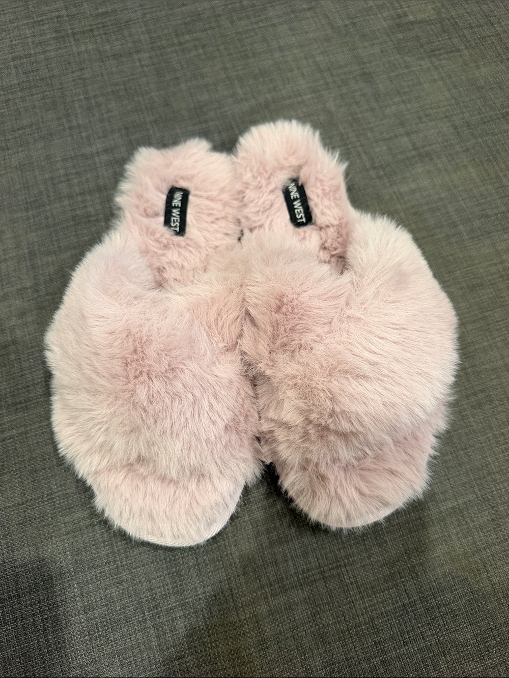 Nine West Blush Lavender Faux Fur Slide Slippers - new no tags